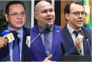 Os candidatos a prefeito de Cuiab�: Eduardo Botelho, Abilio Brunini e L�dio Cabral