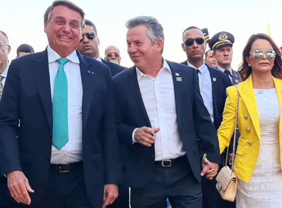 Governador de Mato Grosso, Mauro Mendes (Unio Brasil) e o ex-presidente Jair Bolsonaro (PL)