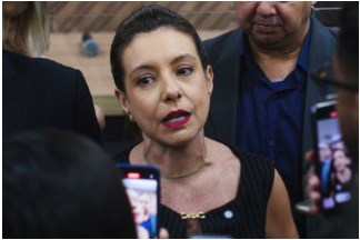 A prefeita de Vrzea Grande Flvia Moretti e Gustavo Henrique Duarte (detalhe)