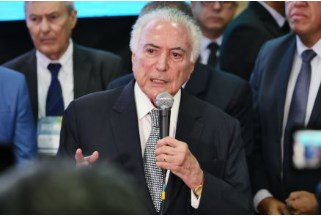O ex-presidente Michel Temer, que est em Cuiab para participar de evento com prefeitos