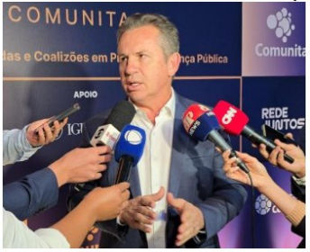 O governador Mauro Mendes, que deve concorrer a uma das vagas ao Senado 2026