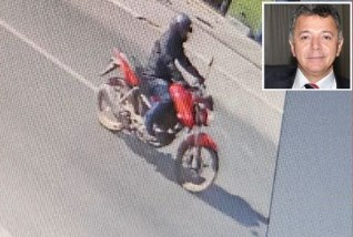 Imagem retirada da cmara de segurana do motociclista que matou Renato Nery (detalhe)