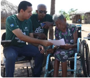 A indgena Germana Peramo, de 113 anos, da etnia Xavante conseguiu recuperar o direito  aposentadoria  Foto: DPEMT