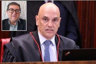 O ministro Alexandre de Moraes, que manteve a priso de Antnio Valdenir Caliare (no detalhe)