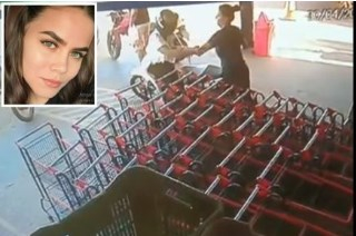 Evelyn Poliana de Oliveira Guimares (detalhe) foi filmada tentando atingir uma mulher