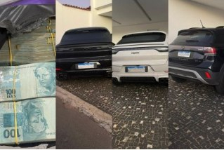 O dinheiro e os veculos apreendidos na manh desta tera-feira