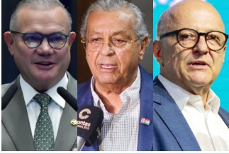 Os candidatos: Wellington Fagundes, Jayme Campos e Otaviano Pivetta