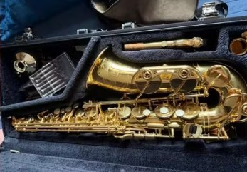 O saxofone  avaliado em cerca de R$ 20 mil  Foto: Polcia Civil de Mato Grosso