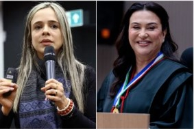 A ju�za Amini Haddad Campos e a desembargadora Anglizey Solivan de Oliveira