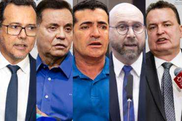 Os deputados estaduais L�dio Cabral, Eduardo Botelho, Elizeu Nascimento, Beto Dois a Um e Max Russi, que lideram as men��es dos eleitores entrevistados