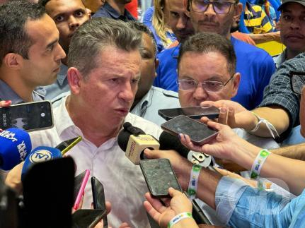 O governador Mauro Mendes, que aprova a ideia de cria��o de novo munic�pio