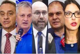 Os membros da CPI: deputados Wilson Santos, Dilmar Dal Bosco, Beto Dois a Um, Chico Guarnieri e Janaina Riva