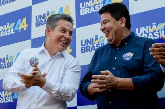O ex-governador Mauro Mendes e o ex-senador Cidinho Santos: presidente e vice da Federa��o Uni�o Progressista