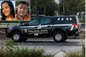 A v�tima Lav�nia Gabrielly Guimar�es e o vereador T�lio C�sar (ambos no detalhe): assassinato em Poxor�u