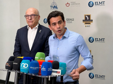 Otaviano Pivetta e F�bio Garcia, durante entrevista coletiva na Assembleia Legislativa