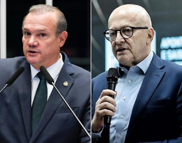 Os candidatos Wellington Fagundes e Otaviano Pivetta, que estão tecnicamente empatados