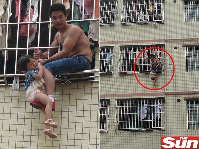 Polcia precisou intervir para salvar a criana, que estava com muito medo