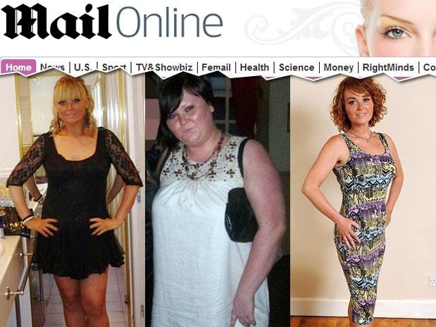 Cassie antes de conhecer o ex-namorado; Cassie com 44 quilos a mais; e Cassie aps terminar o namoro e eliminar os exces