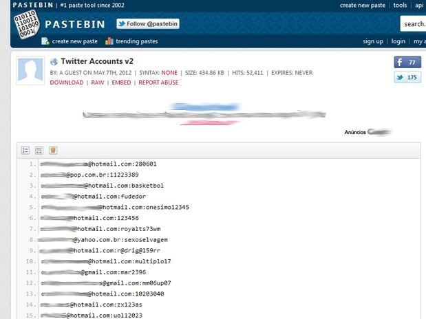 Contas afetadas incluiriam perfis de celebridades, segundo site