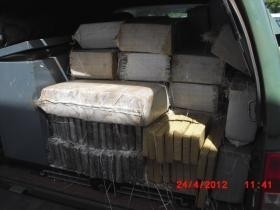 A droga estava dividida em tabletes e acondicionada em fardos de nilon