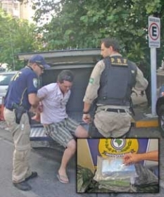 Rodrigo Gon�alo, preso por tr�fico: ele transportava 60 quilos de cloridrato de coca�na