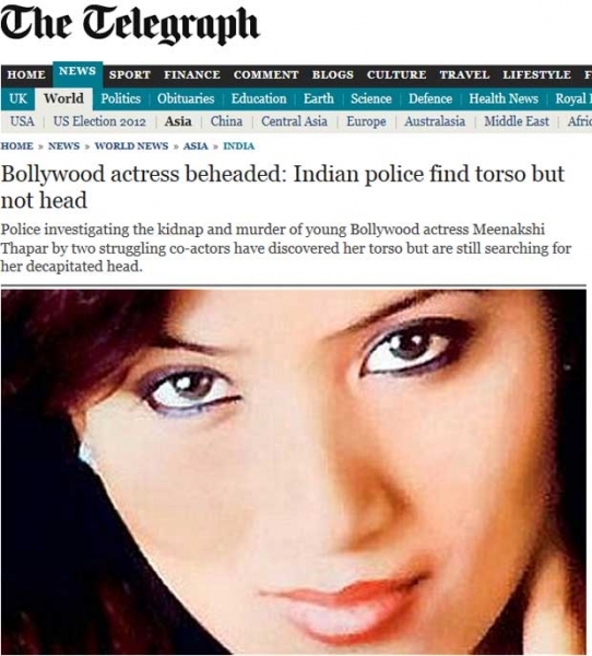A atriz de Bollywood Meenakshi Thapar