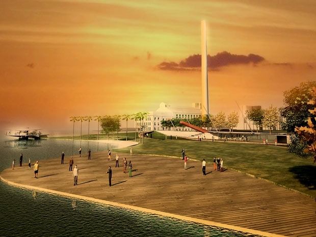 Um dos desenhos do projeto de revitalizao da orla do Guaba