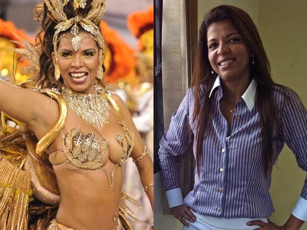 Depois da folia, Rosemeire, rainha de bateria da X-9, voltou ao escritrio