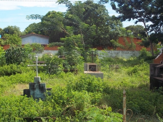 Zelador disse que h seis meses a prefeitura no faz a limpeza de cemitrio.