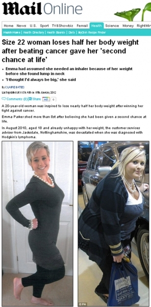 Emma Parker, com 62 kg (� esquerda) e h� 2 anos, quando chegou a ter 114 kg.