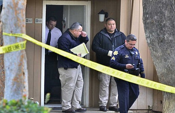 Local onde policiais encontraram Mendez, seus filhos e o primo de seu ex mortos.