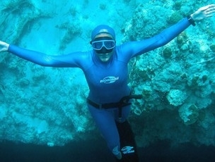 Karol: candidata ao prmio de melhor mergulhadora do mundo.