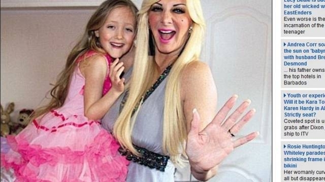 Sarah deu uma lipo para a filha de sete anos