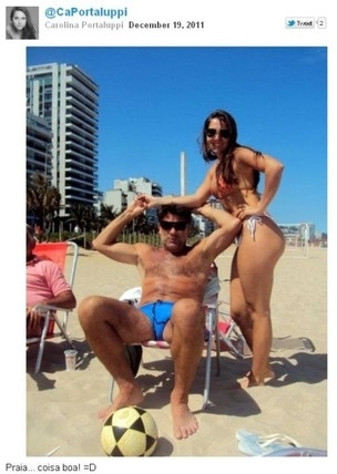 Renato Ga�cho com a filha, Carolina.