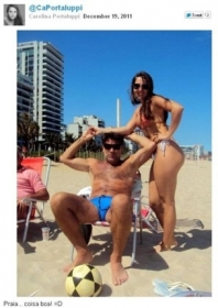 Renato Ga�cho com a filha, Carolina.