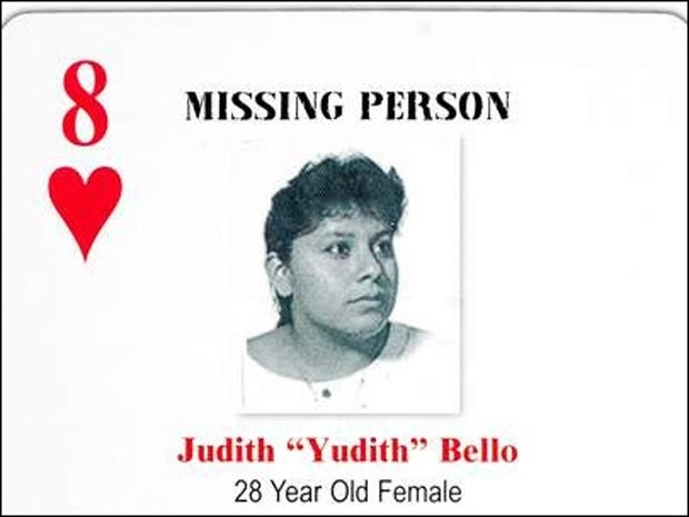 Foto de Judith Bello foi impressa em baralhos distribu�ddos gratuitamente