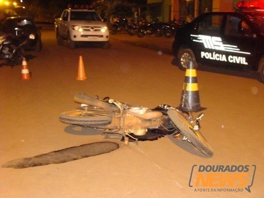 Uma das motos envolvida em acidente com morte