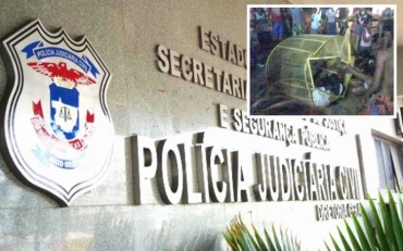 A Polcia investiga o caso: no destaque, flagrante da queda dos jovens da roda-gigante do parque 