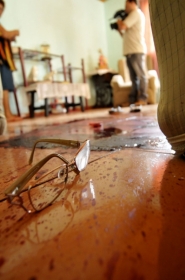 Polcia encontrou residncia toda revirada 