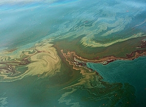 Vista do vazamento de petrleo na costa dos EUA em 2010