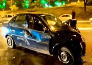 Acidente aconteceu na noite desta segunda em Cuiab.