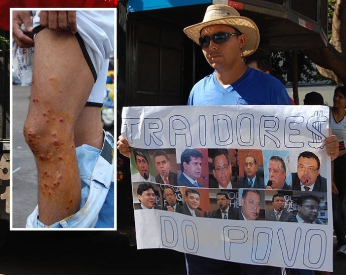 Prefeitura foi palco de manifestao; tropa da PM atingiu manifestante com tiro