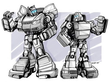 Pardia criada por Marcelo Matere a pedido do G1 transforma os carros populares Gol e Uno Mille em robs