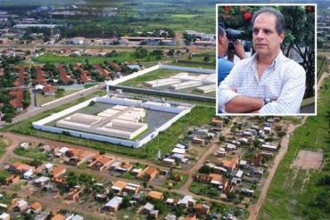 Vista area da Penitenciria Central do Estado (PCE), onde crime ocorreu; no detalhe, Jorge Caramuru