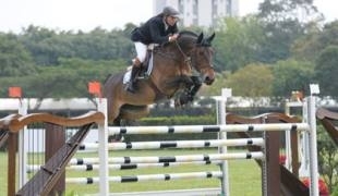 Csar Almeida e Vanity formam um dos conjuntos candidatos a vaga na quipe de saltos que ir ao hipismo do Pan.