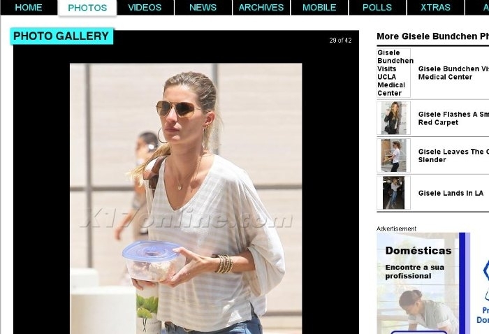 Gisele Bndchen  flagrada com sua marmitinha em Los Angeles, nos Estados Unidos