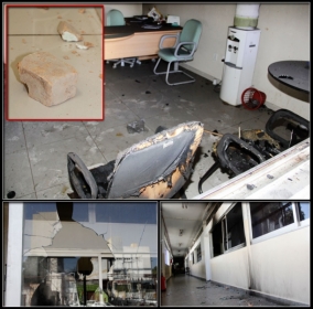 Atentado com coquetel molotov atingiu dois gabinetes. Pol�cia Civil j� investiga autoria