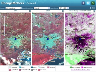 Site mostra imagens de sat�lite do S�o Paulo em 1975 e 2005 e mostra as �reas degradadas no Estado