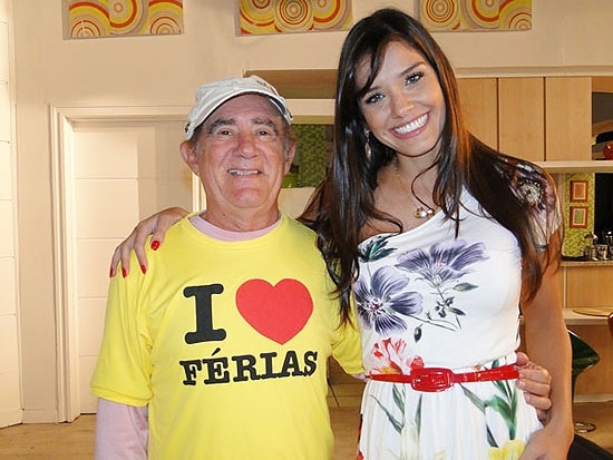 Renato Arago e Talula durante a gravao de 