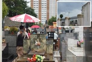 Famlias antigas da capital usam o cemitrio; a cerca eltrica  uma medida de proteo 